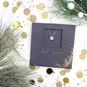 Cushion Cut Crystal Pendant Necklace – NWT – 18 Inch Chain